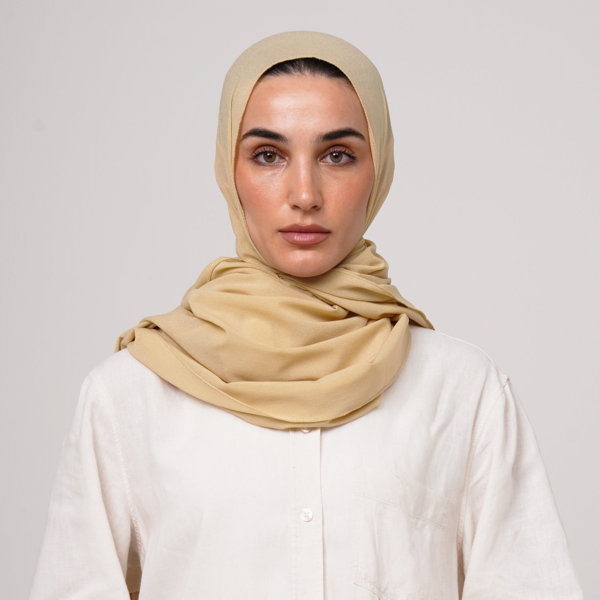 Double Stretch Chiffon Hijab - Honey Beige