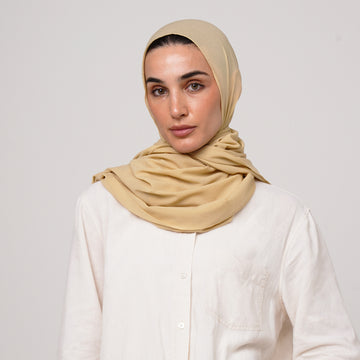 Double Stretch Chiffon Hijab - Honey Beige