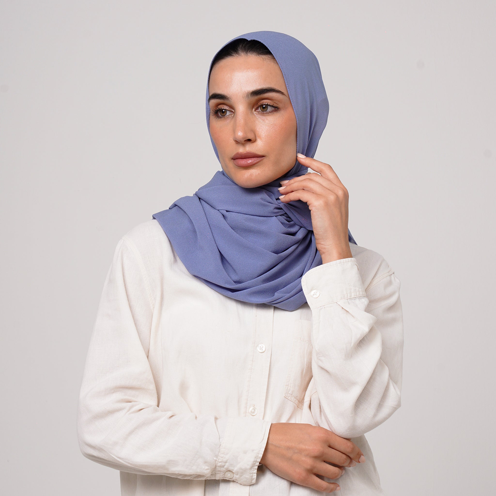 Double Stretch Chiffon Hijab - Periwinkle Blue