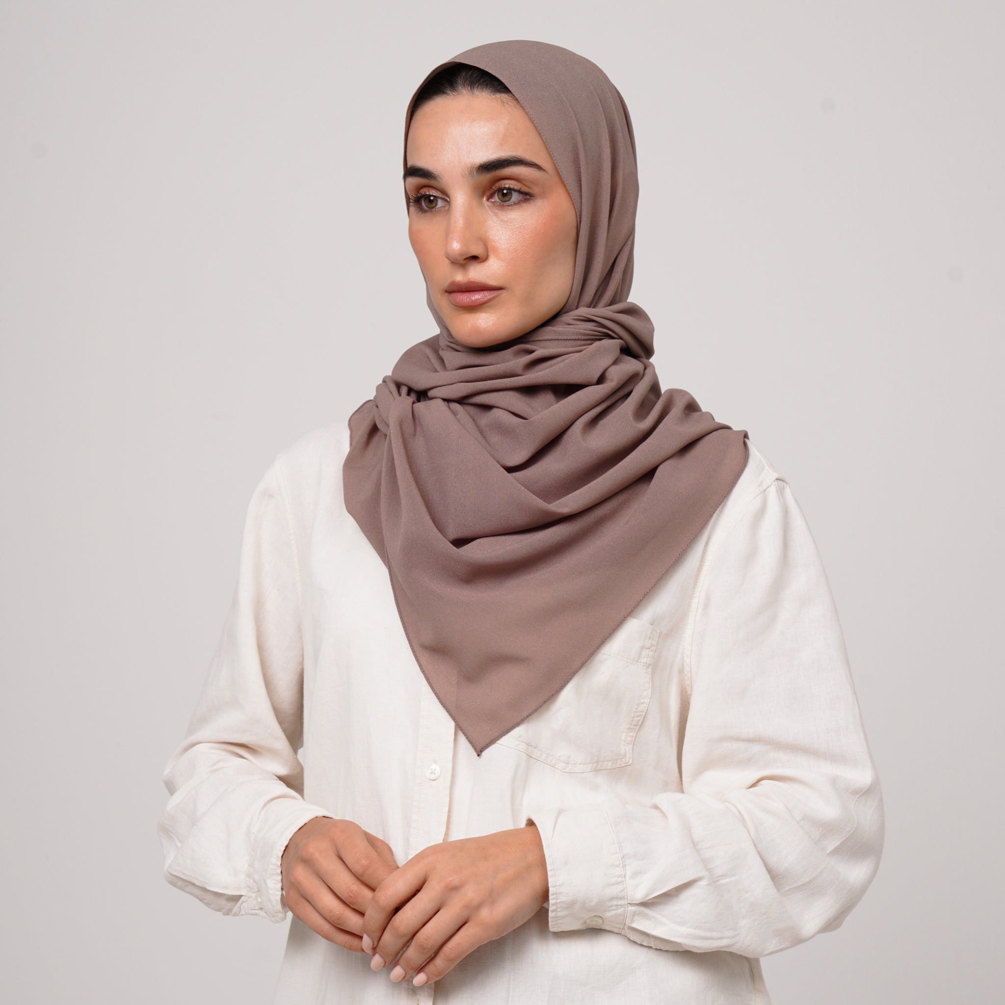 Double Stretch Chiffon Hijab - Mauve Taupe