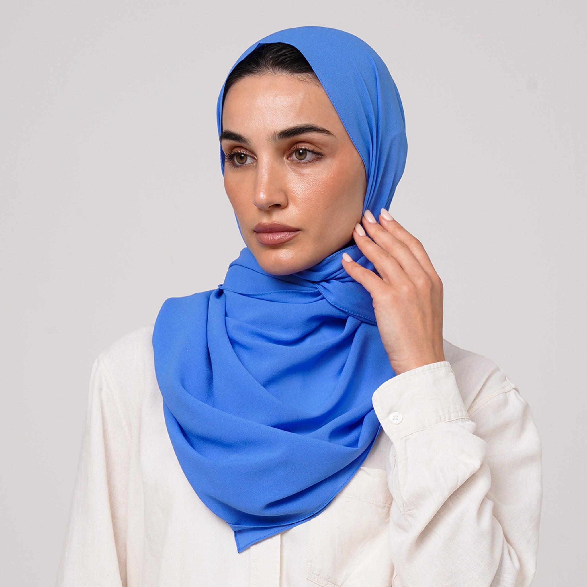 Double Stretch Chiffon Hijab - Cornflower Blue