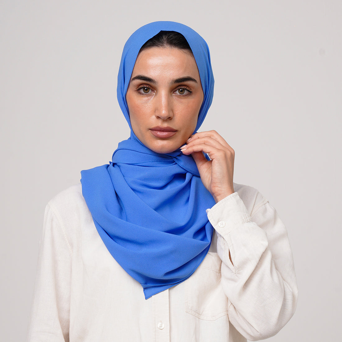Double Stretch Chiffon Hijab - Cornflower Blue