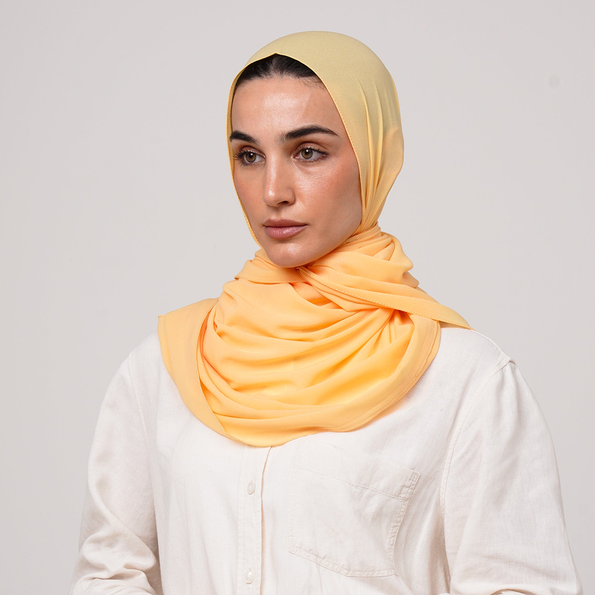 Double Stretch Chiffon Hijab - Buttercup Yellow