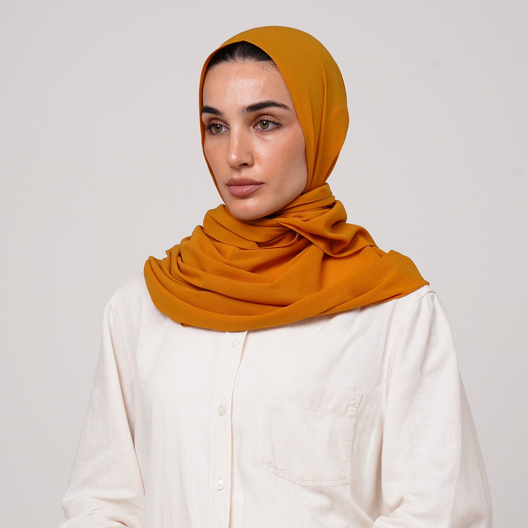 Double Stretch Chiffon Hijab - Marigold