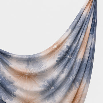 Printed Chiffon Hijab - Dusty Blue Blossom