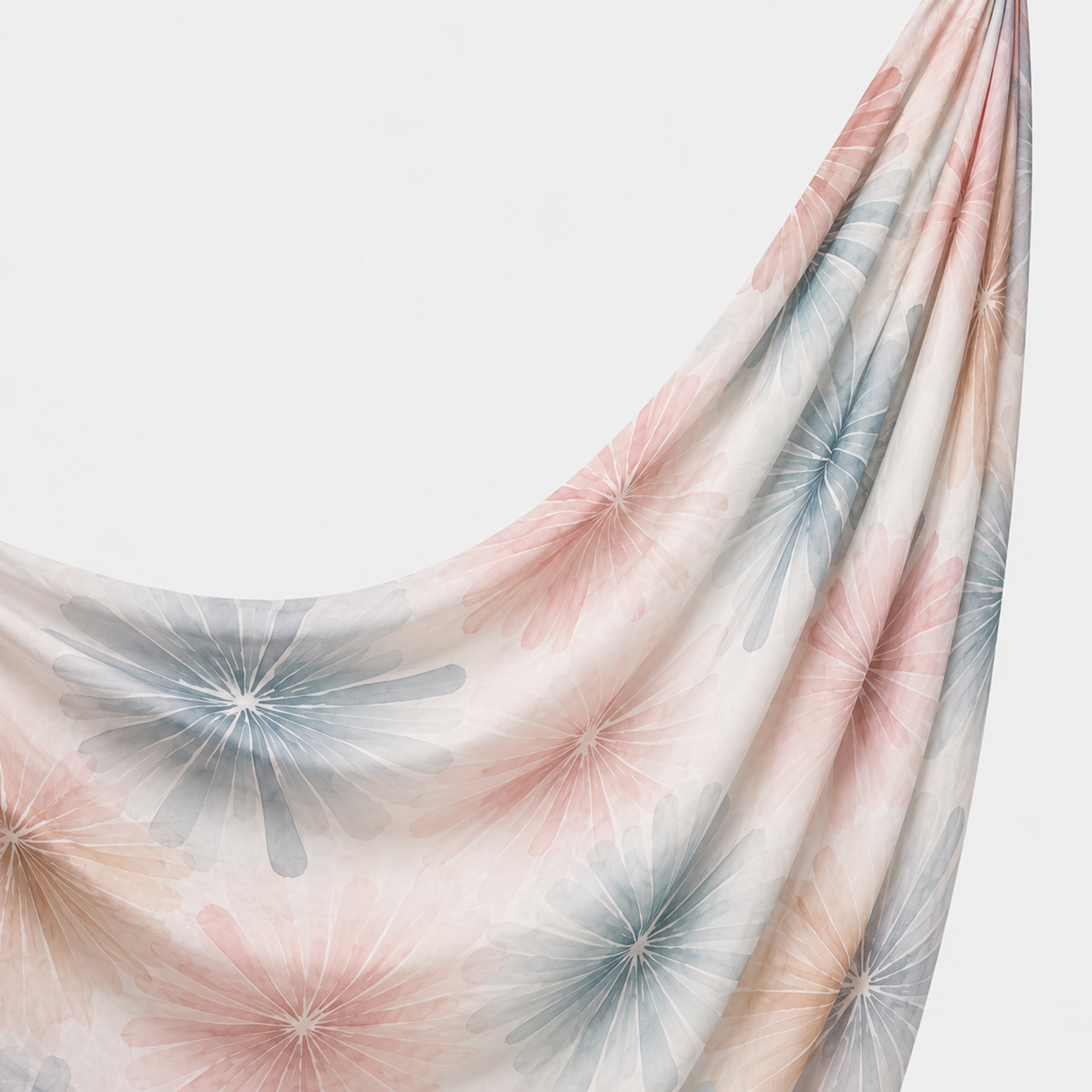 Printed Chiffon Hijab - Blush Blue Blossom
