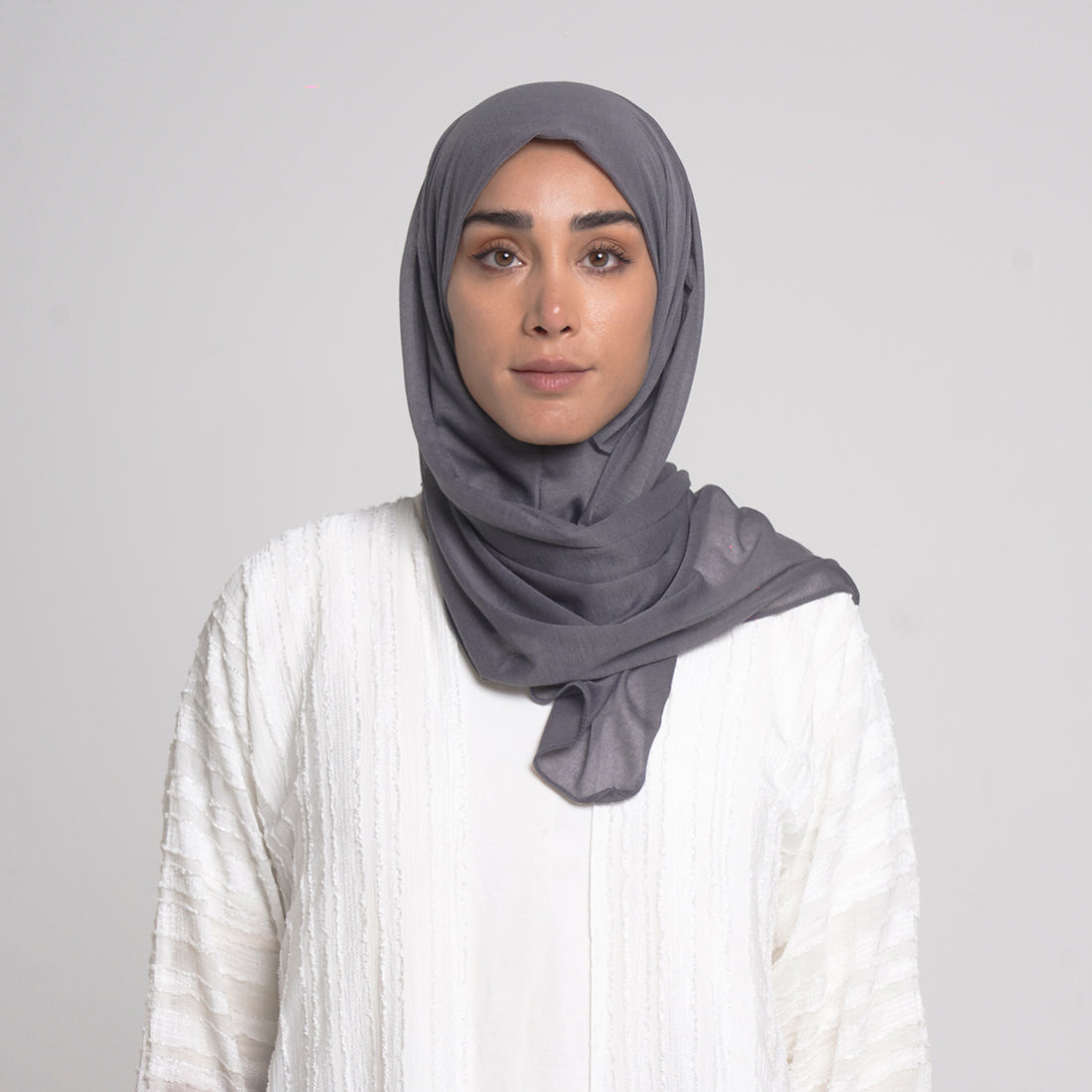 Turkish folded Hijab - Storm Grey
