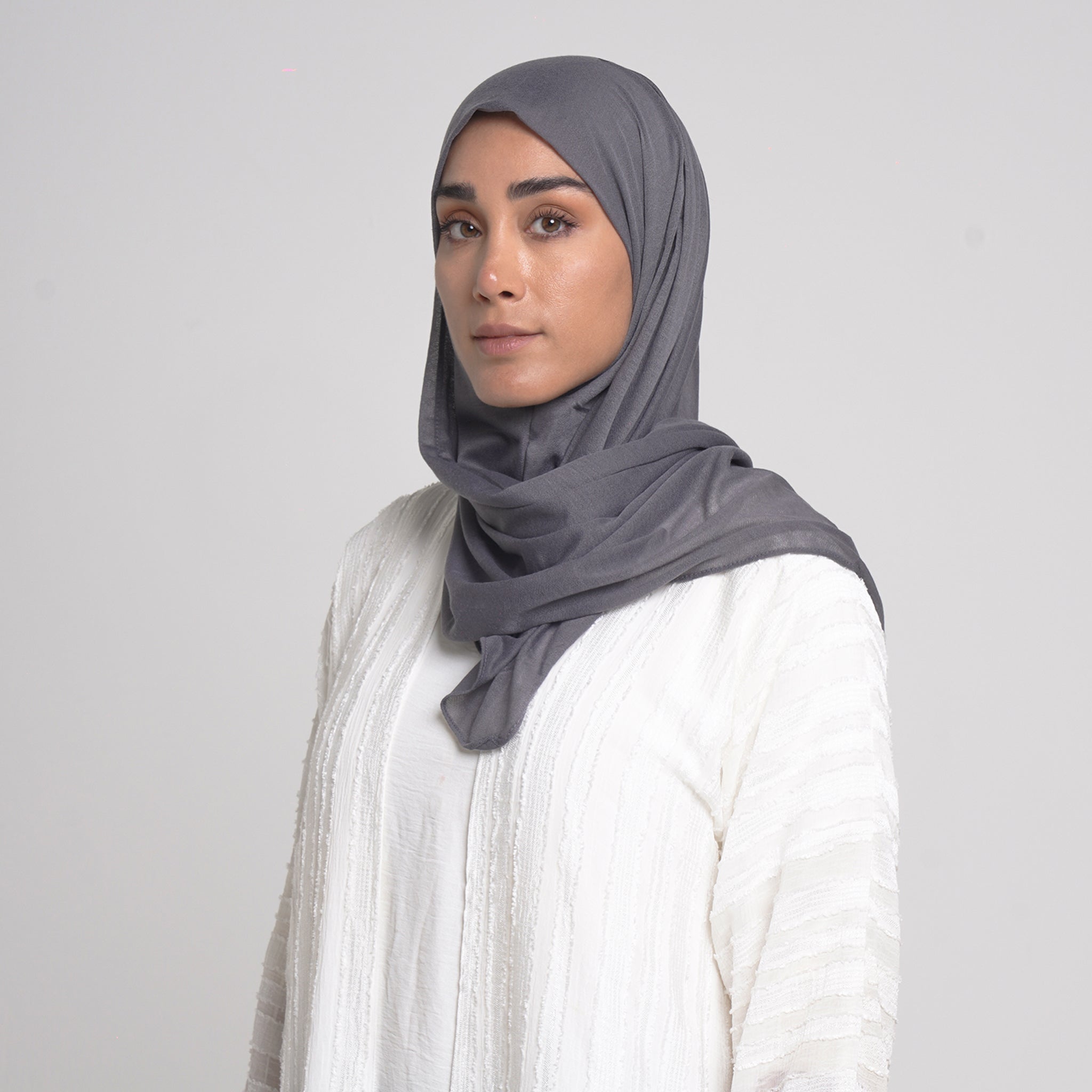 Turkish folded Hijab - Storm Grey