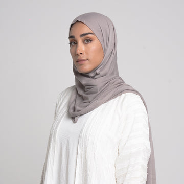 Turkish folded Hijab -Dove Taupe