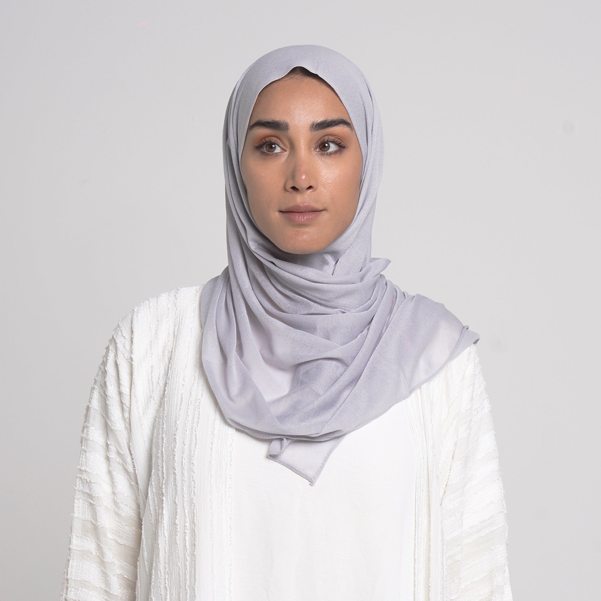 Turkish folded Hijab - Silver Mist