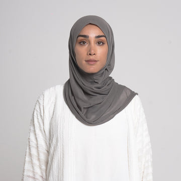 Turkish folded Hijab -Ash Taupe