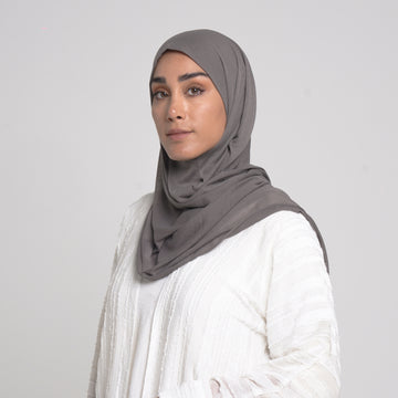 Turkish folded Hijab -Ash Taupe