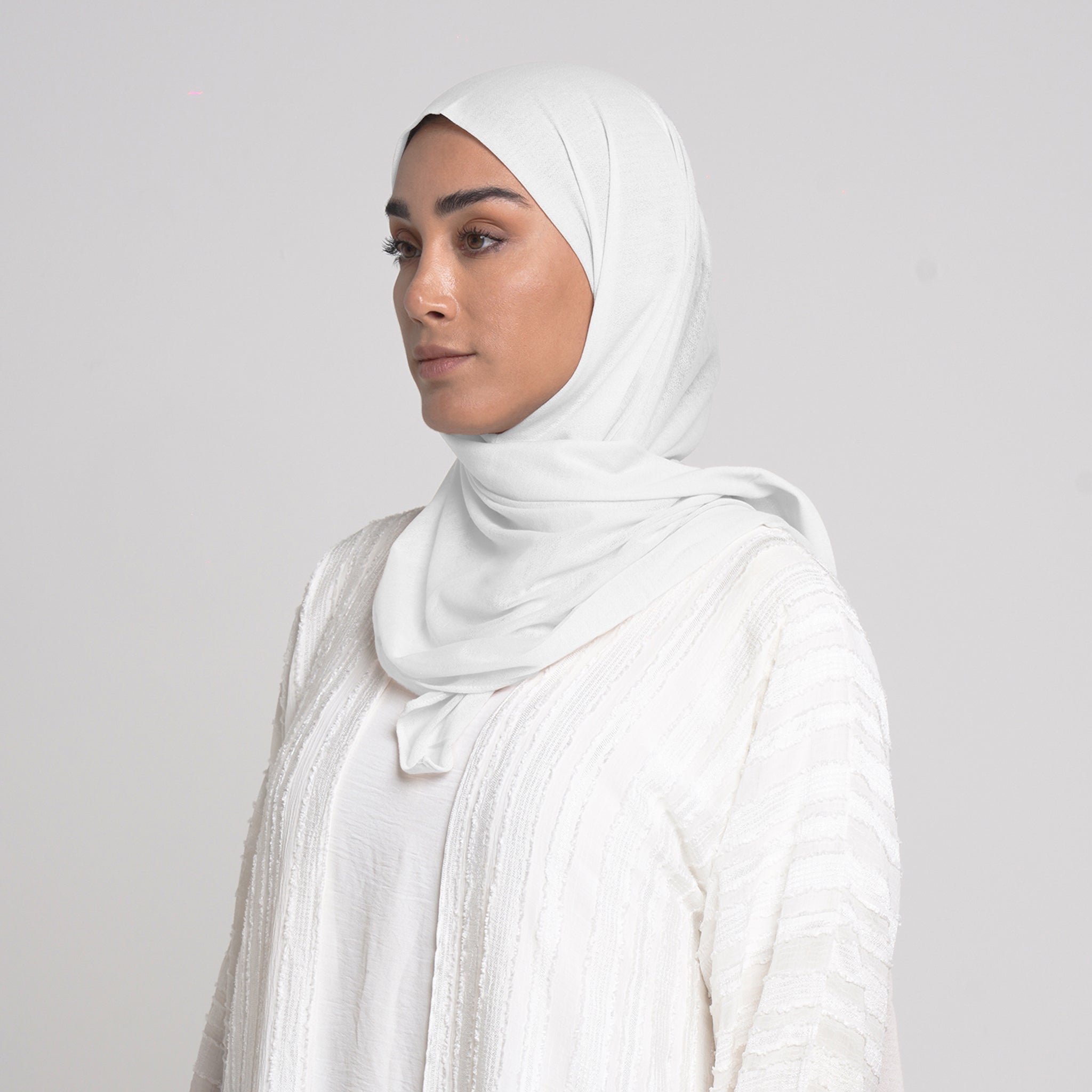 Turkish folded Hijab -Ivory White
