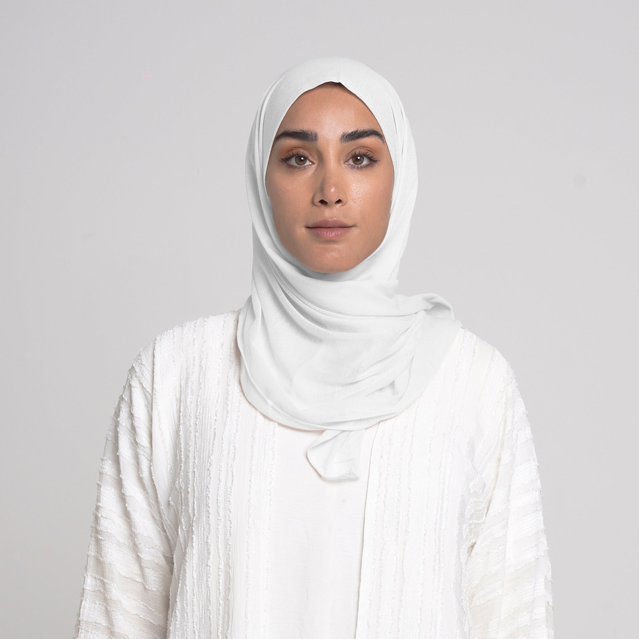 Turkish folded Hijab -Ivory White