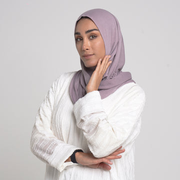 Turkish folded Hijab -Lavender Taupe