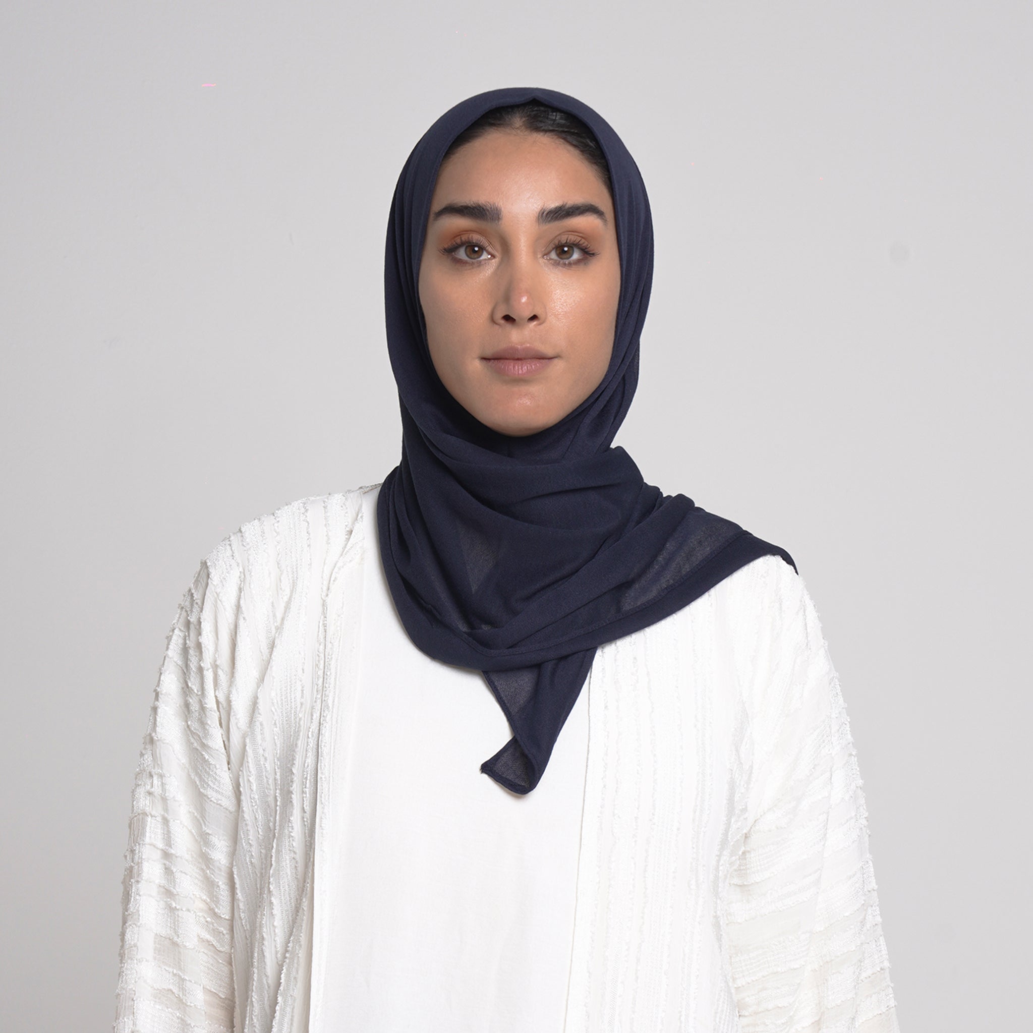 Turkish folded Hijab -Midnight Navy