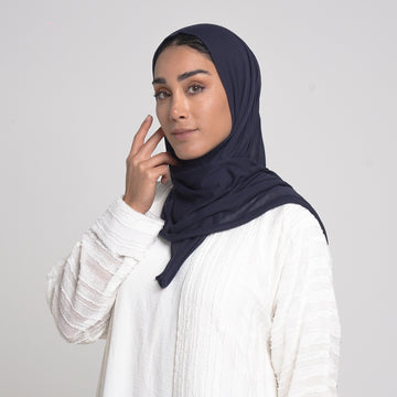 Turkish folded Hijab -Midnight Navy