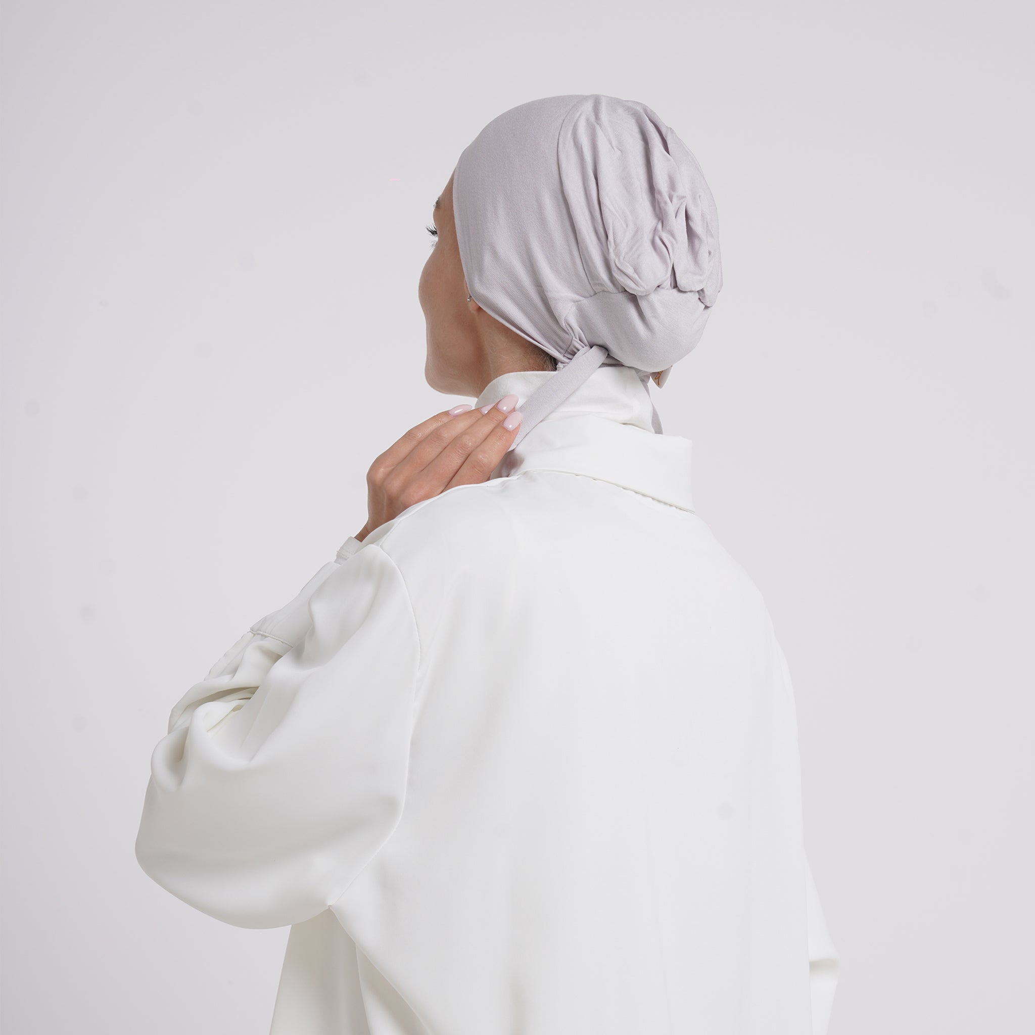 Tiffany Tie-Back Bonnet - Pearl Gray