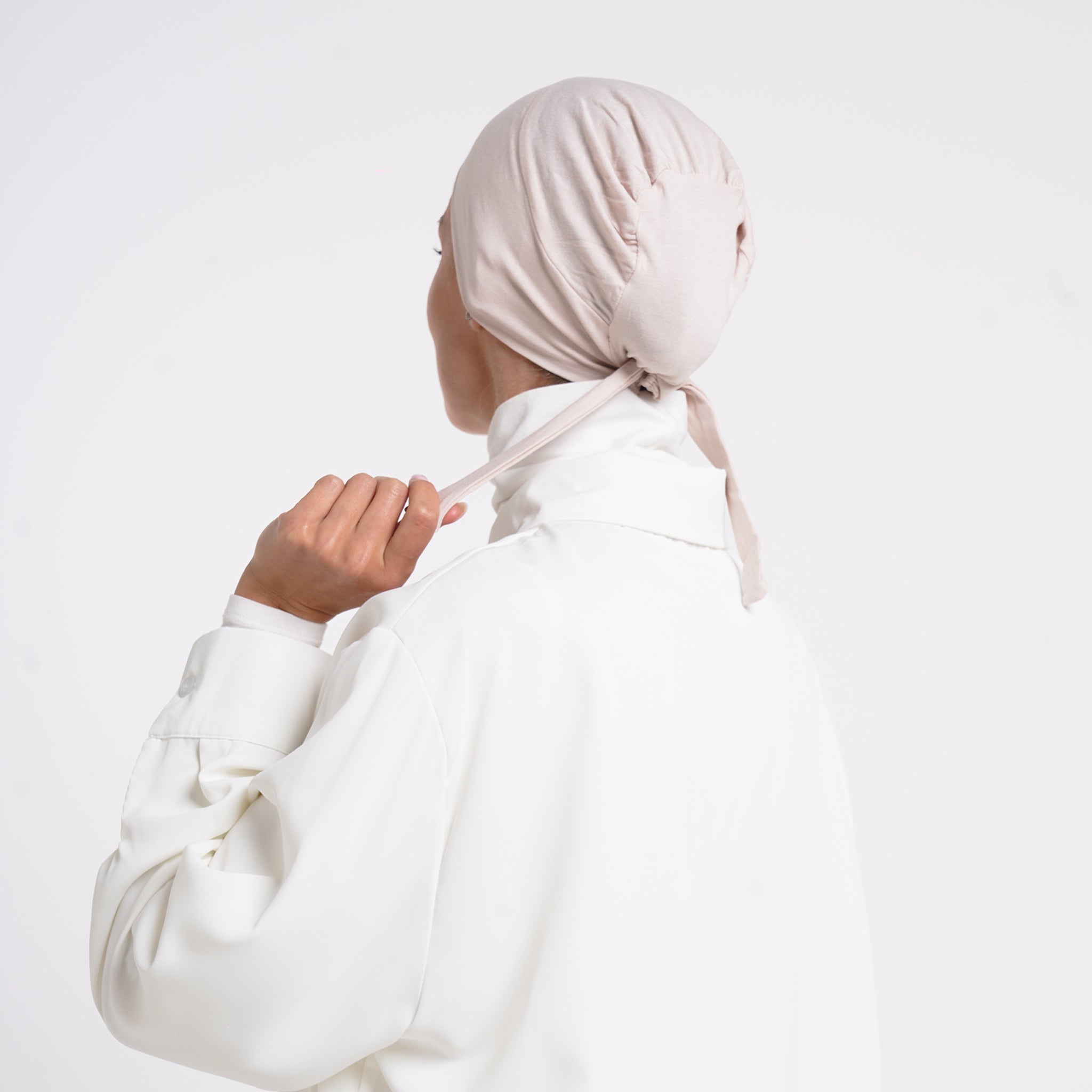 Tiffany Tie-Back Bonnet - Blush Beige