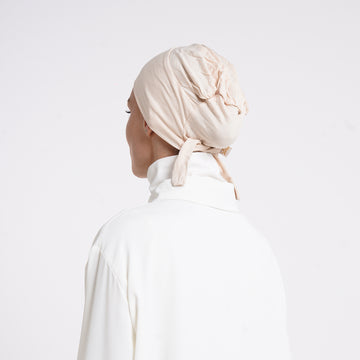 Tiffany Tie-Back Bonnet - Vanilla Cream