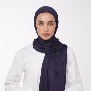 Plain Jersey Hijab or Everyday Comfort Jersey Hijab -  Deep Indigo