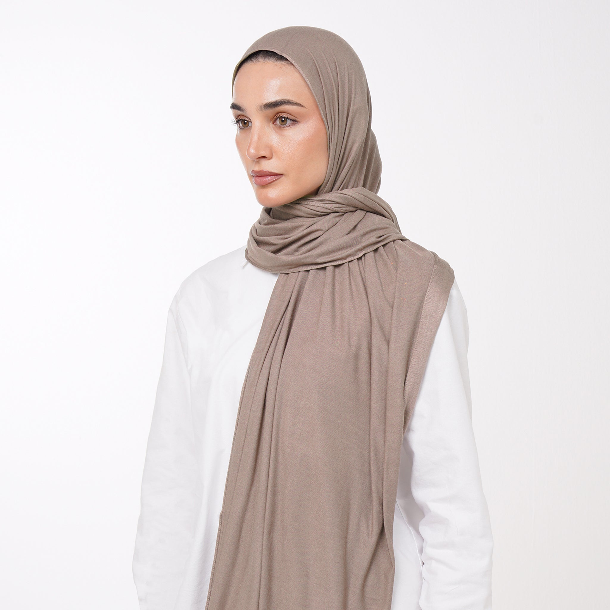 Plain Jersey Hijab or Everyday Comfort Jersey Hijab -  Light Coffee