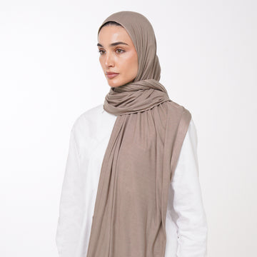 Plain Jersey Hijab or Everyday Comfort Jersey Hijab -  Light Coffee