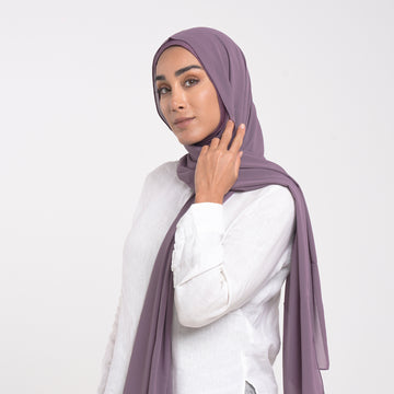Emiratie Chiffon with Bonnet -Dusty Mauve