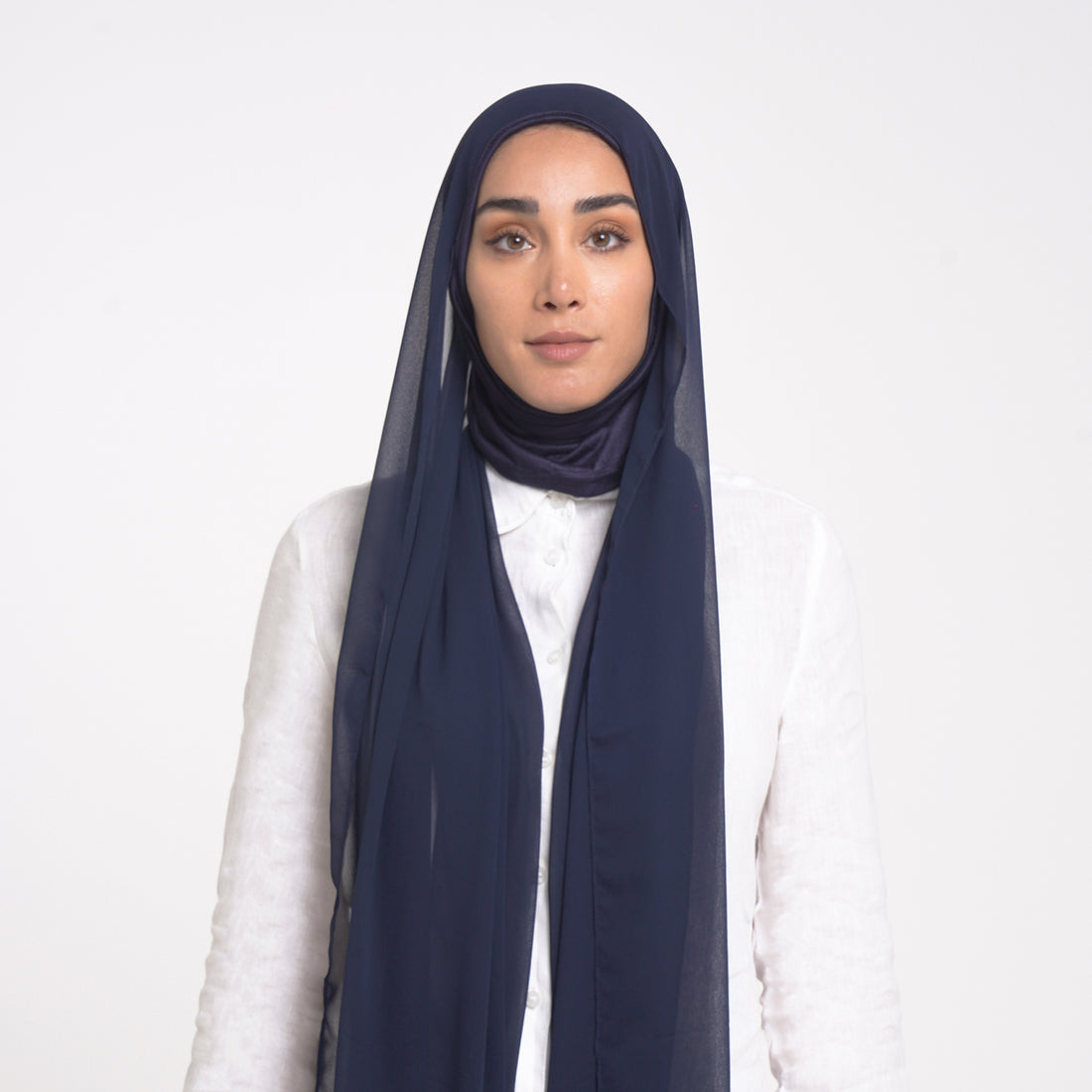 Emiratie Chiffon with Bonnet -Midnight Navy