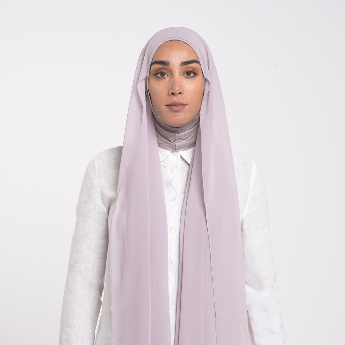 Emiratie Chiffon with Bonnet -Dusty Blush