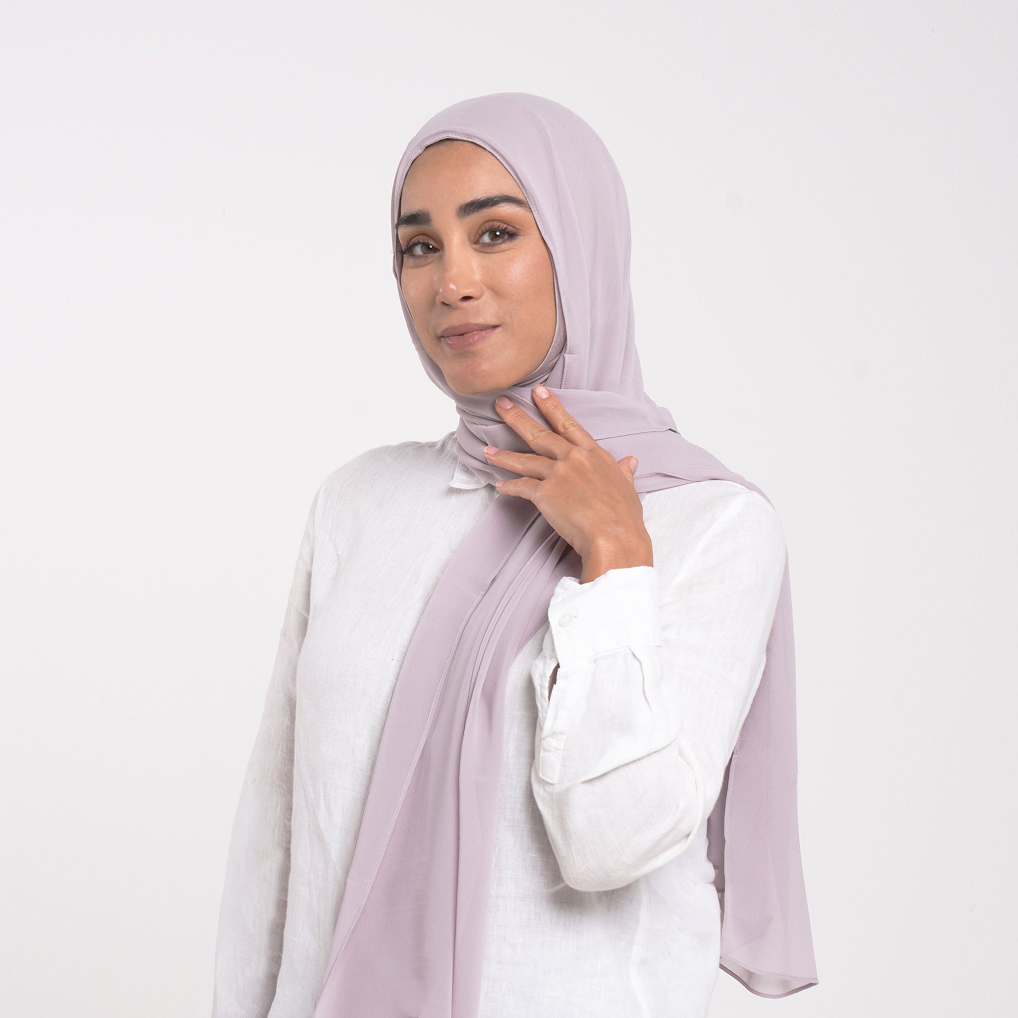 Emiratie Chiffon with Bonnet -Dusty Blush