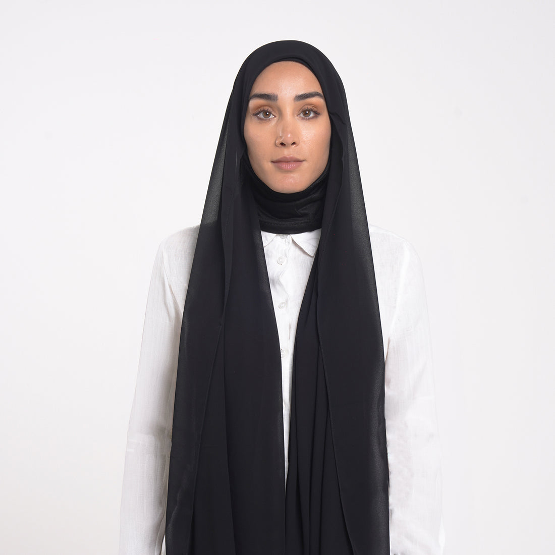 Emiratie Chiffon with Bonnet -Classic Black