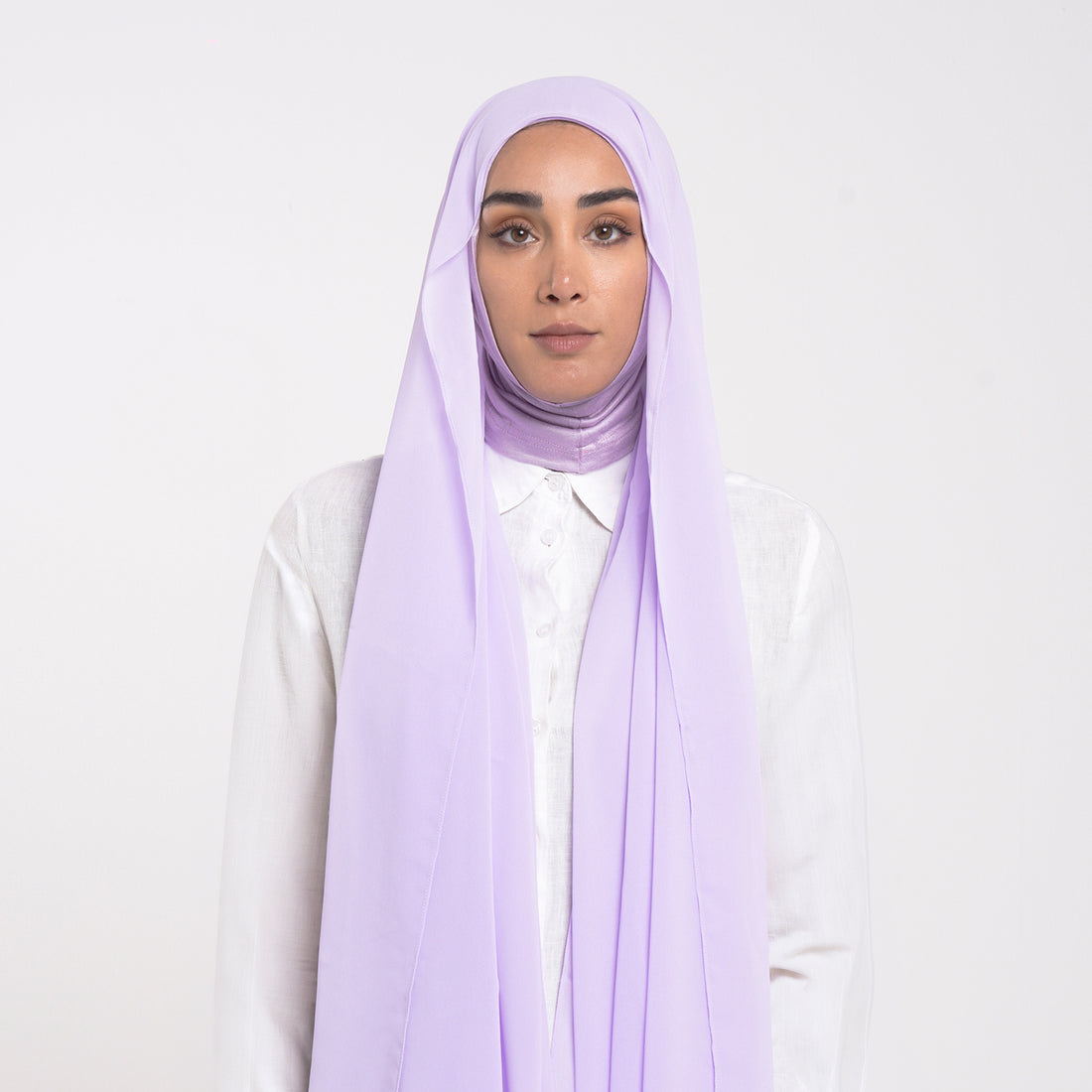 Emiratie Chiffon with Bonnet -Lavender Mist