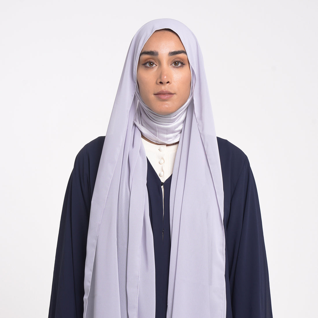 Emiratie Chiffon with Bonnet -Misty Lilac