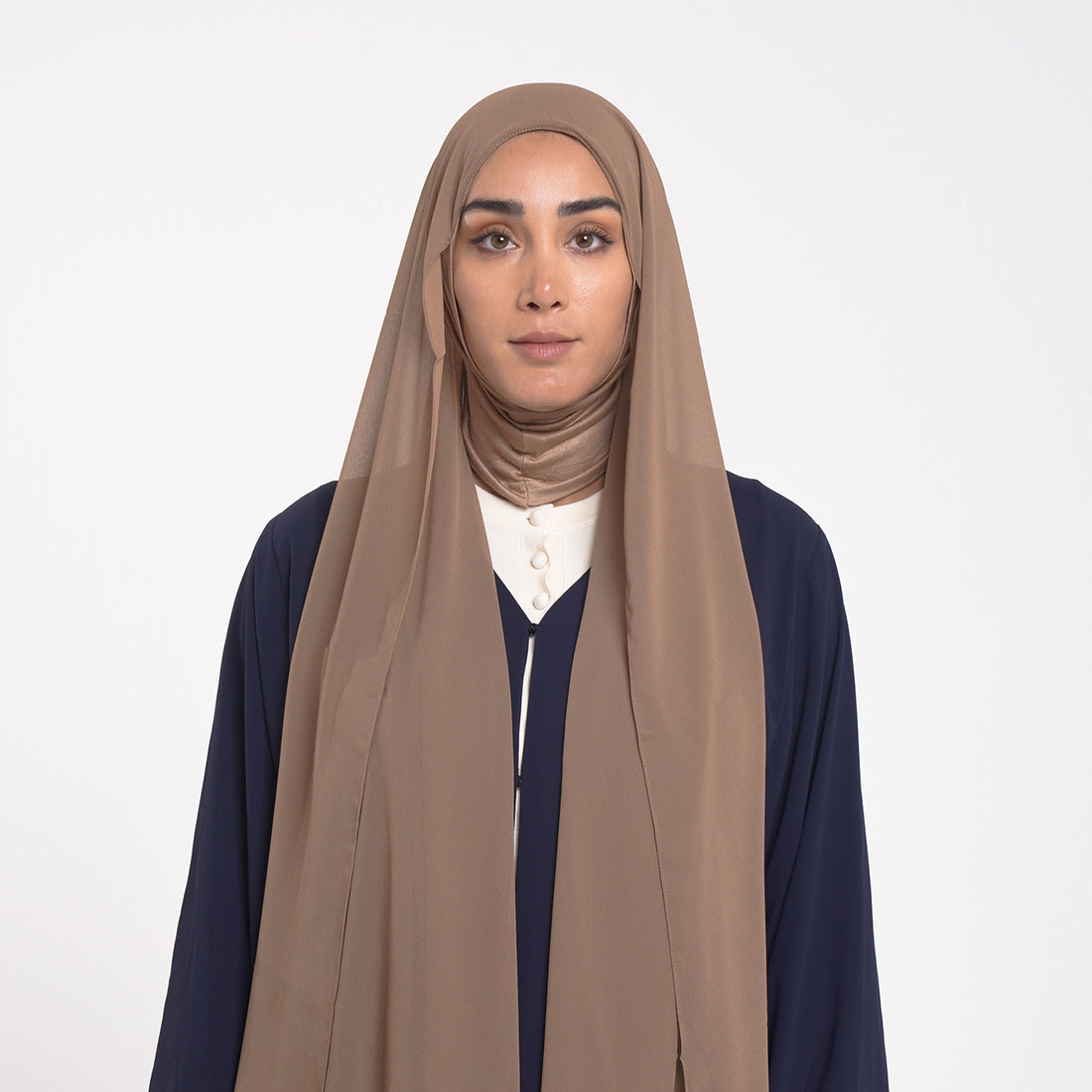 Emiratie Chiffon with Bonnet -Caramel Mocha