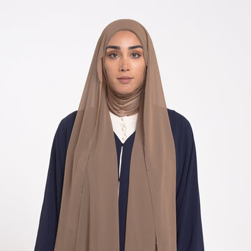 Emiratie Chiffon with Bonnet -Caramel Mocha