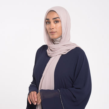 Emiratie Chiffon with Bonnet -Shell Blush
