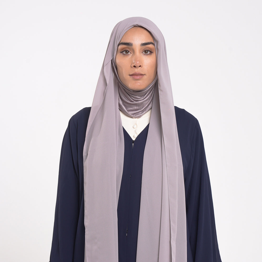 Emiratie Chiffon with Bonnet -Moonstone Taupe