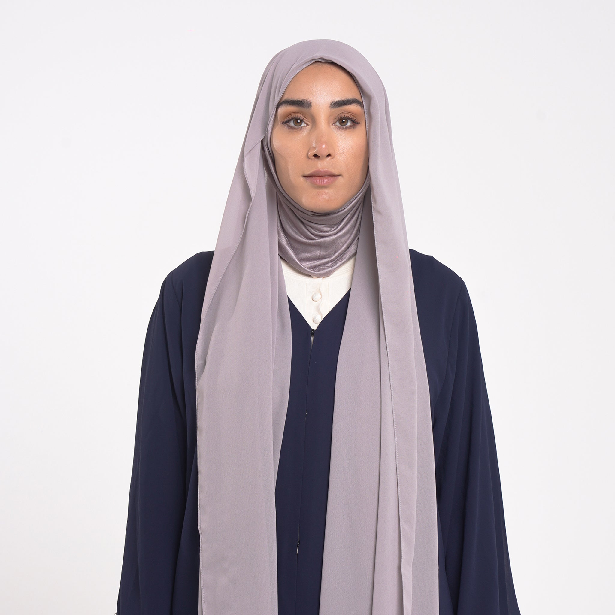 Emiratie Chiffon with Bonnet -Moonstone Taupe