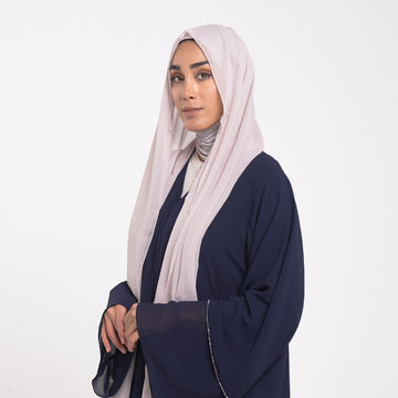 Emiratie Chiffon with Bonnet -Pearl Blush