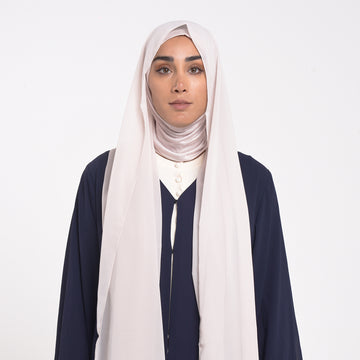 Emiratie Chiffon with Bonnet -Ivory Blush