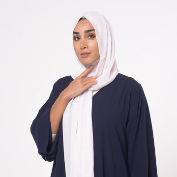 Emiratie Chiffon with Bonnet -Snow Blush