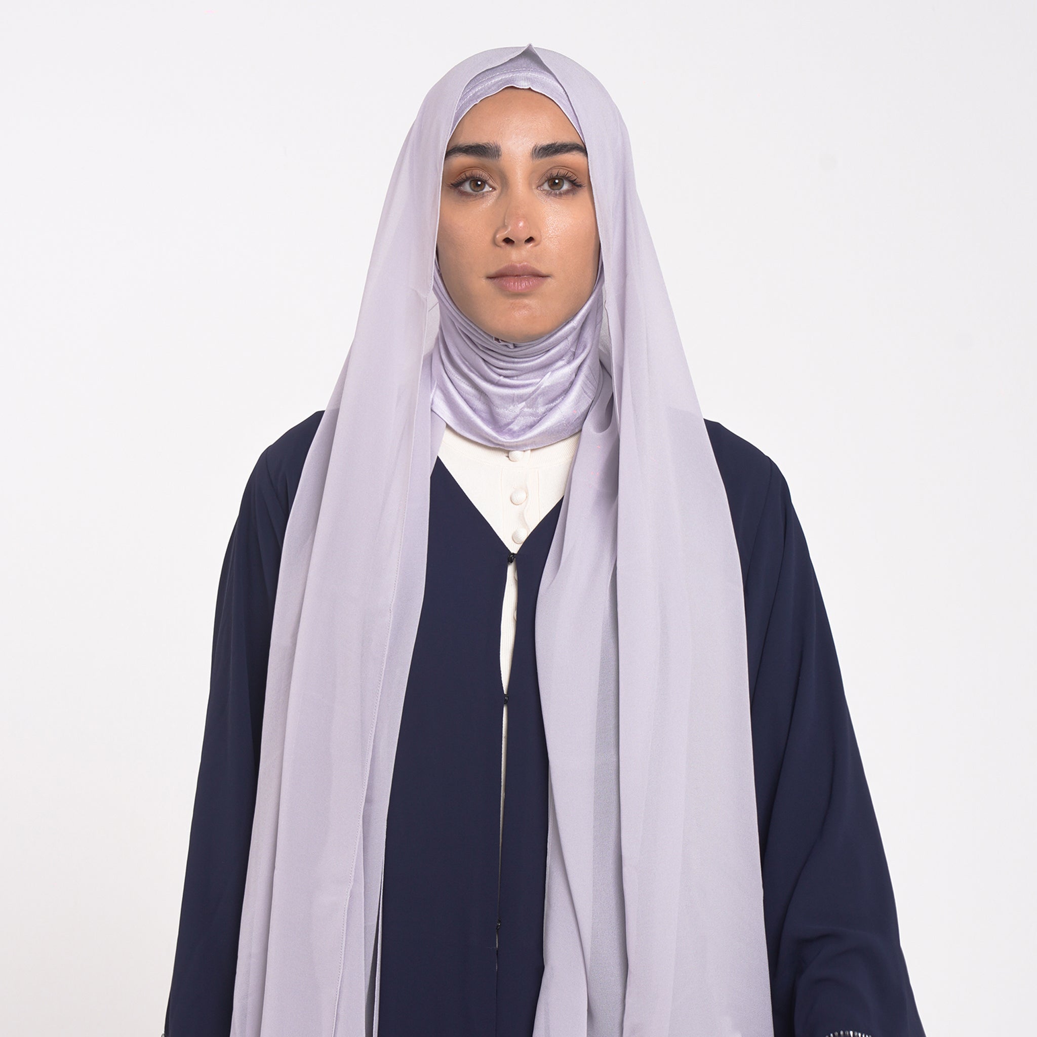 Emiratie Chiffon with Bonnet -Lilac Haze