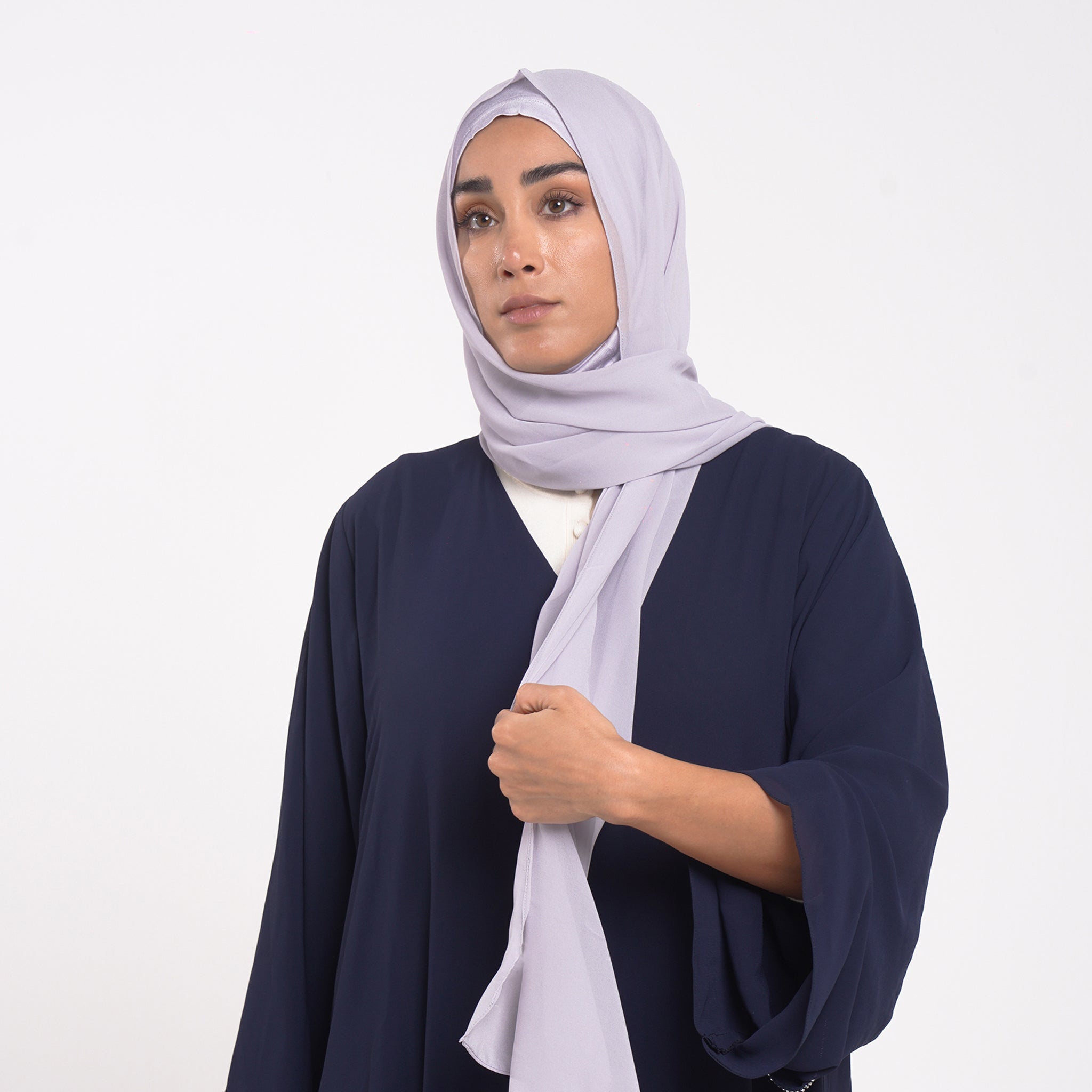 Emiratie Chiffon with Bonnet -Lilac Haze