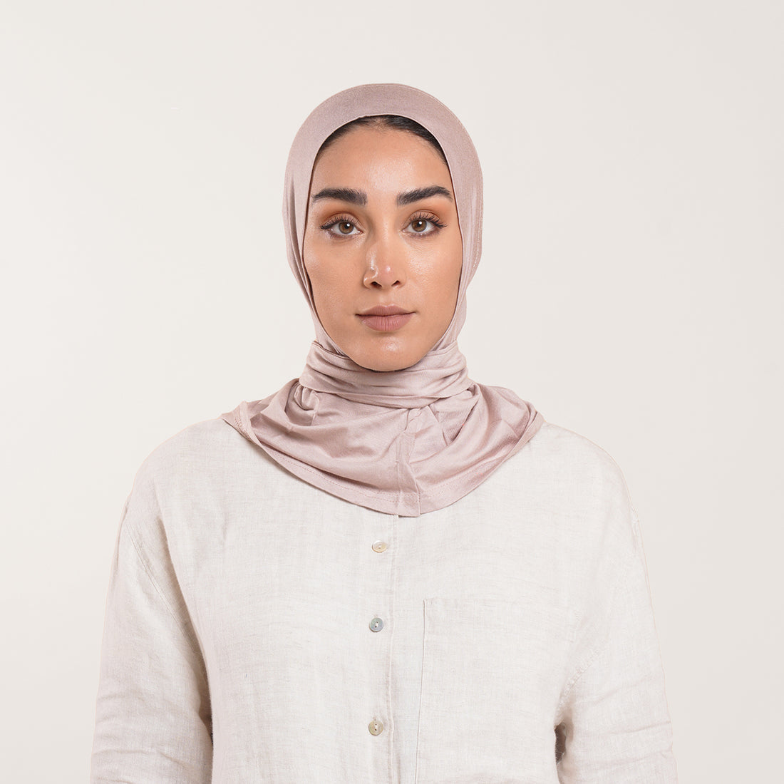 Easy wear Hijab (Tabaki) - Soft Muted Taupe Pink