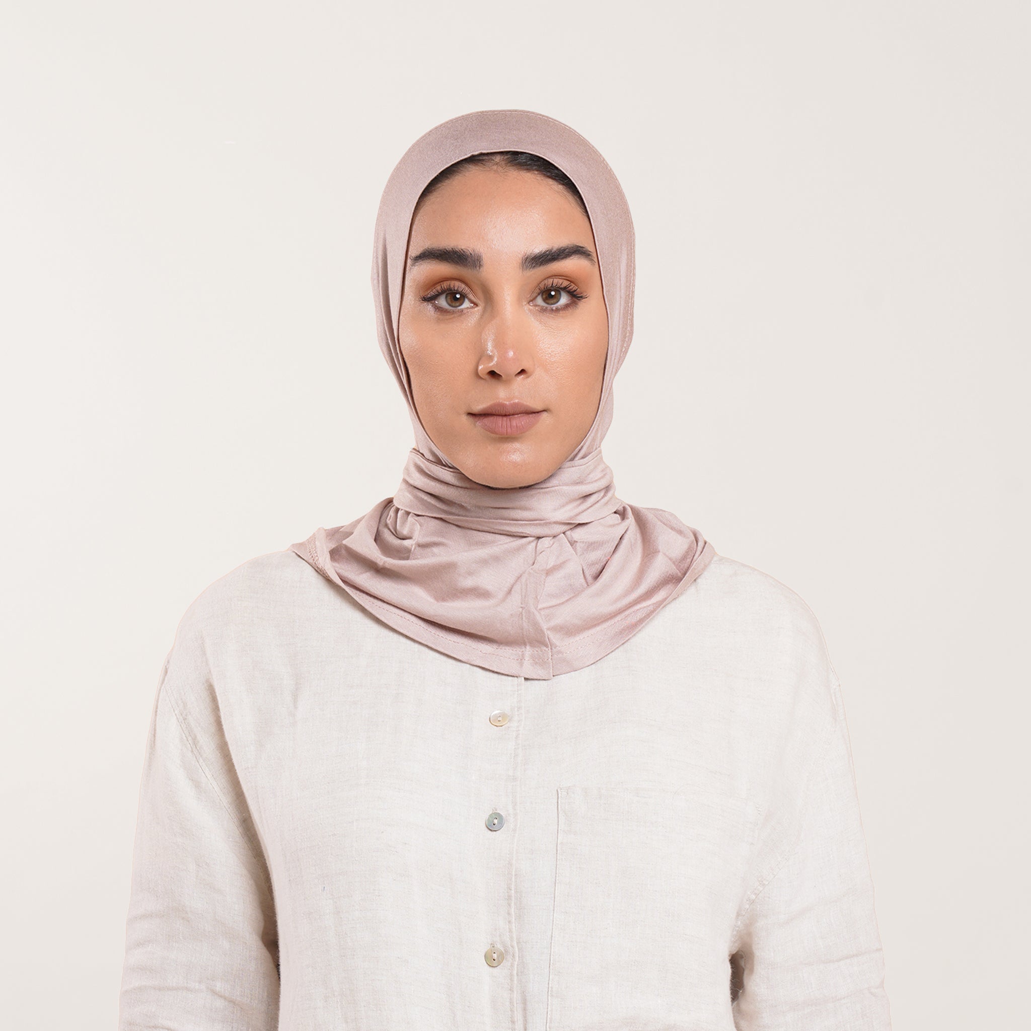 Easy wear Hijab (Tabaki) - Soft Muted Taupe Pink