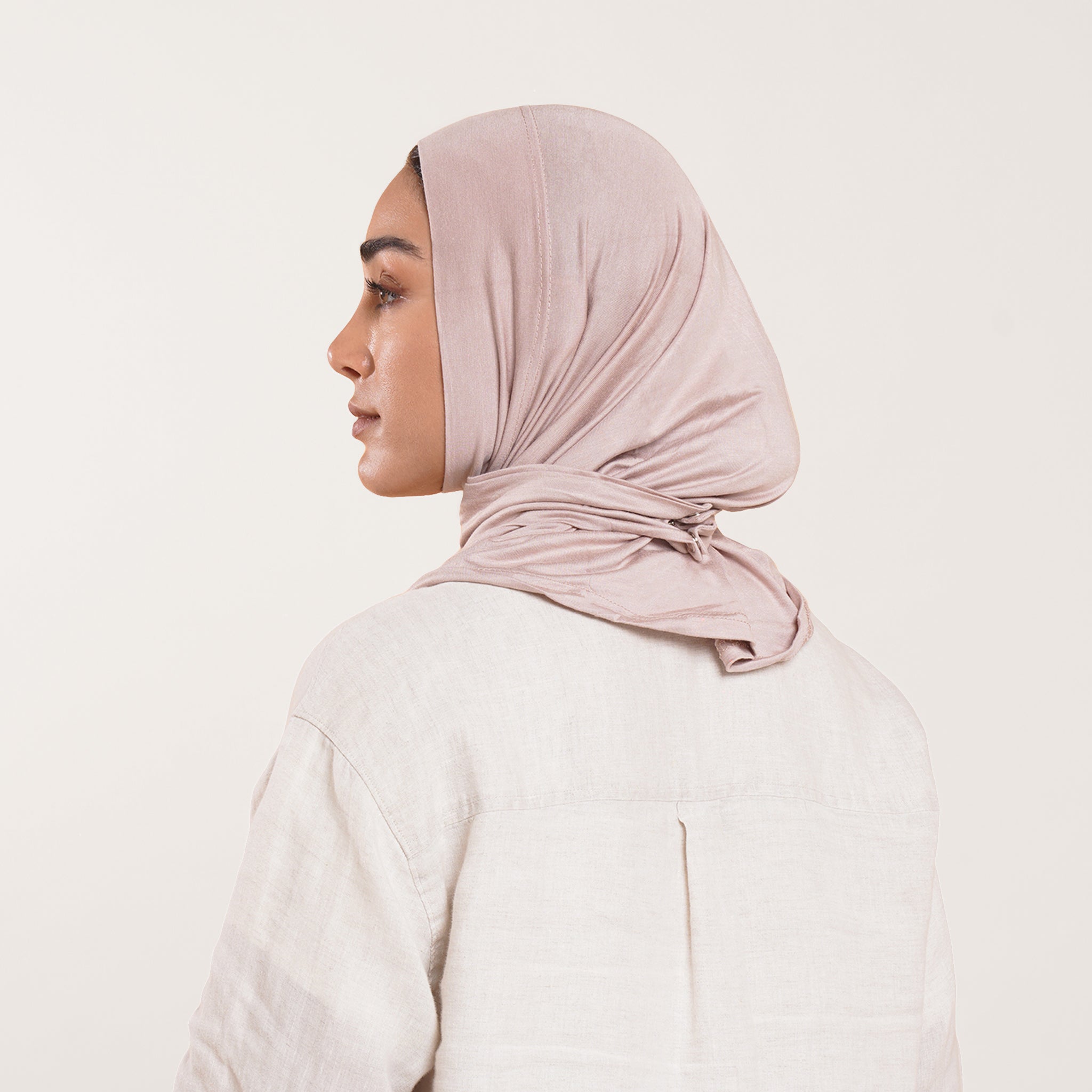 Easy wear Hijab (Tabaki) - Soft Muted Taupe Pink