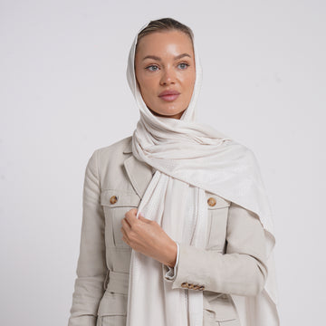 Hijab Jackard - Off White