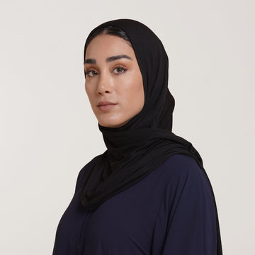CC Malmal folded Hijab(Chafsa) -Classic Black