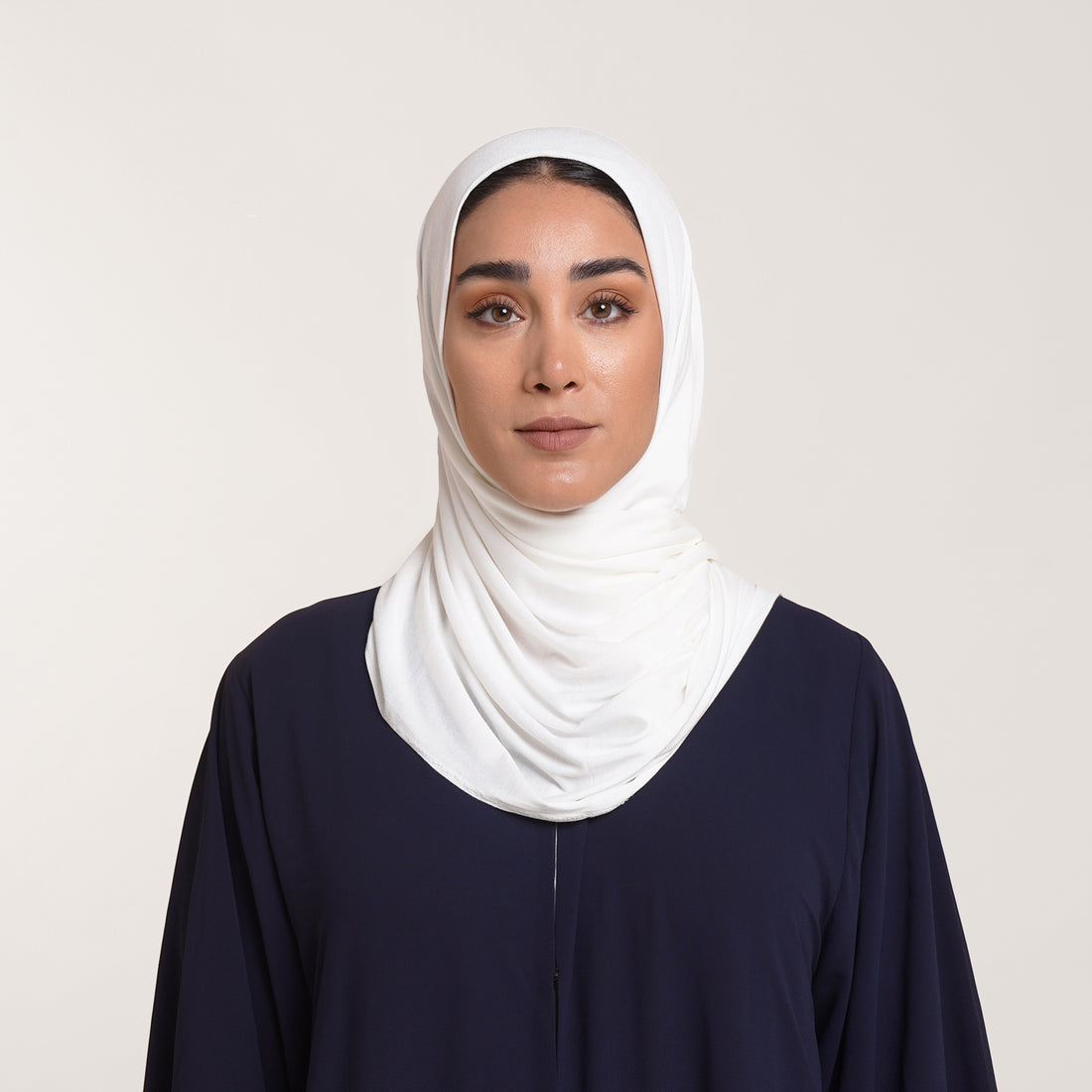 CC Malmal folded Hijab(Chafsa) -Pure Ivory